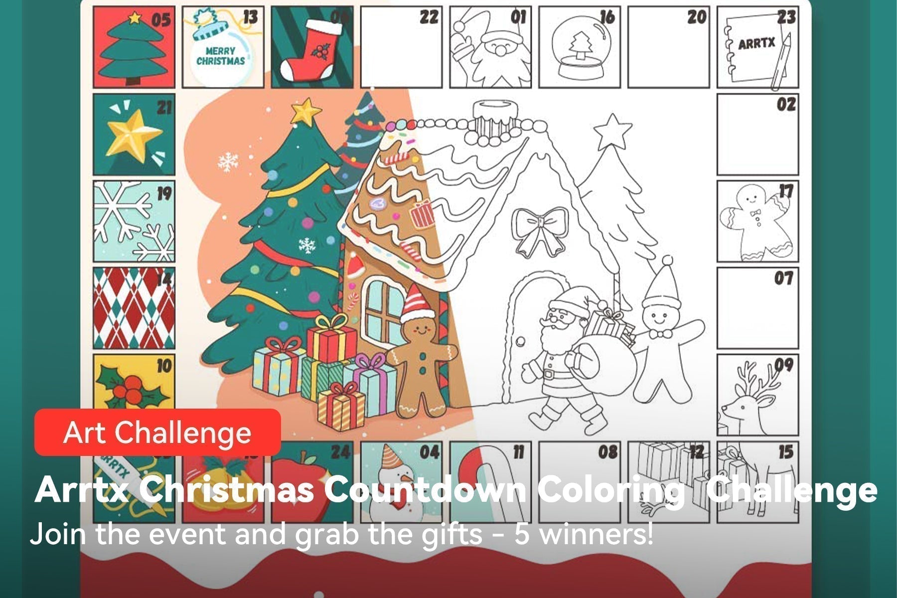 Arrtx Christmas Countdown Coloring Giveaway Challenge — Open Worldwide