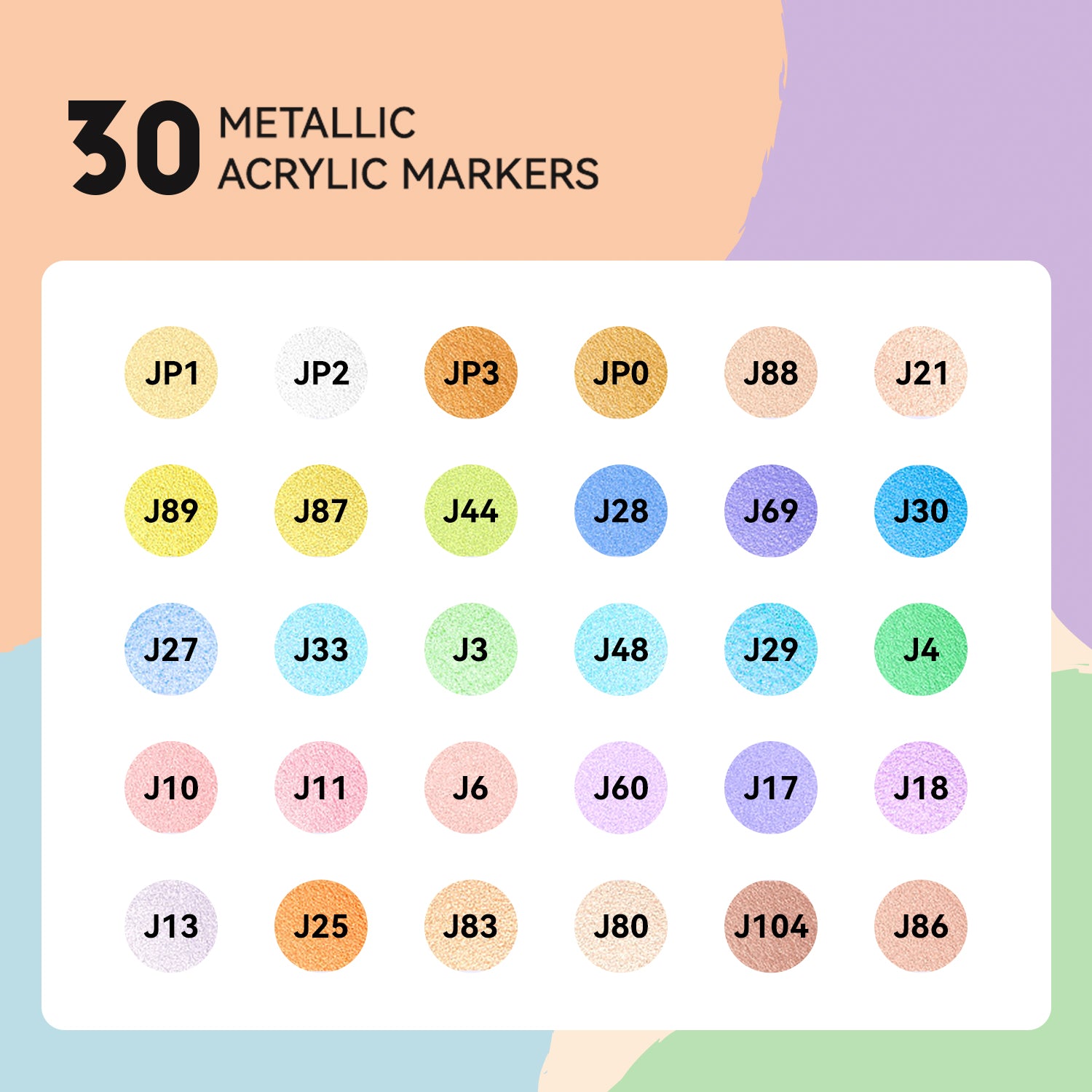 ARRTX Metallic Acrylic Markers 30 Colors