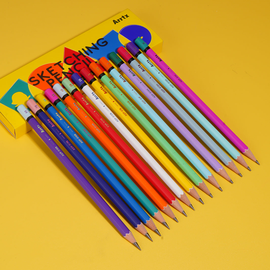 Arrtx Drawing Pencils 14 Pcs (4H - 8B) Artist Sketching Pencils