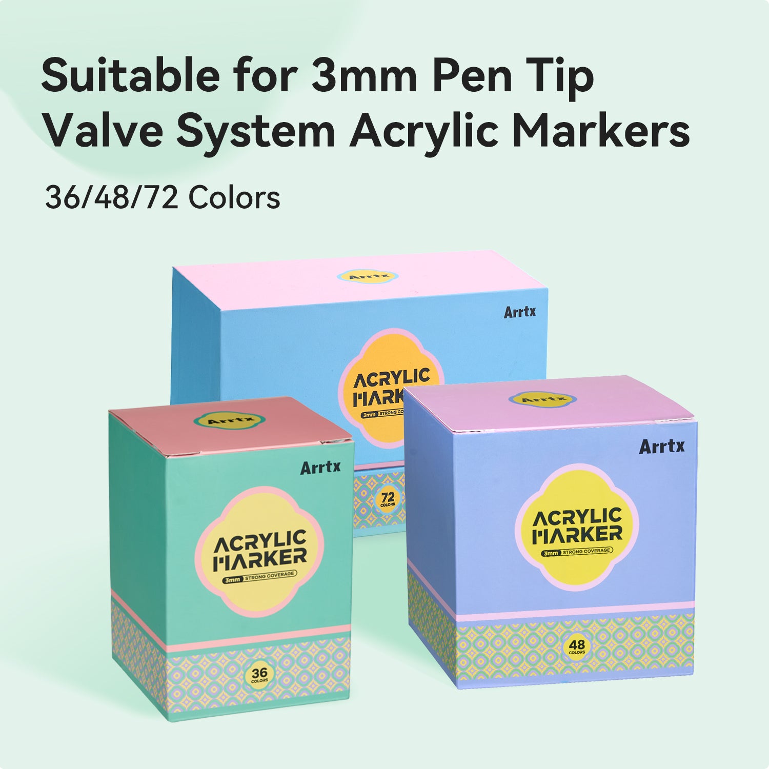 Arrtx Replacement Brush Tips Of 3mm Tip Valve Acrylic Marker Series