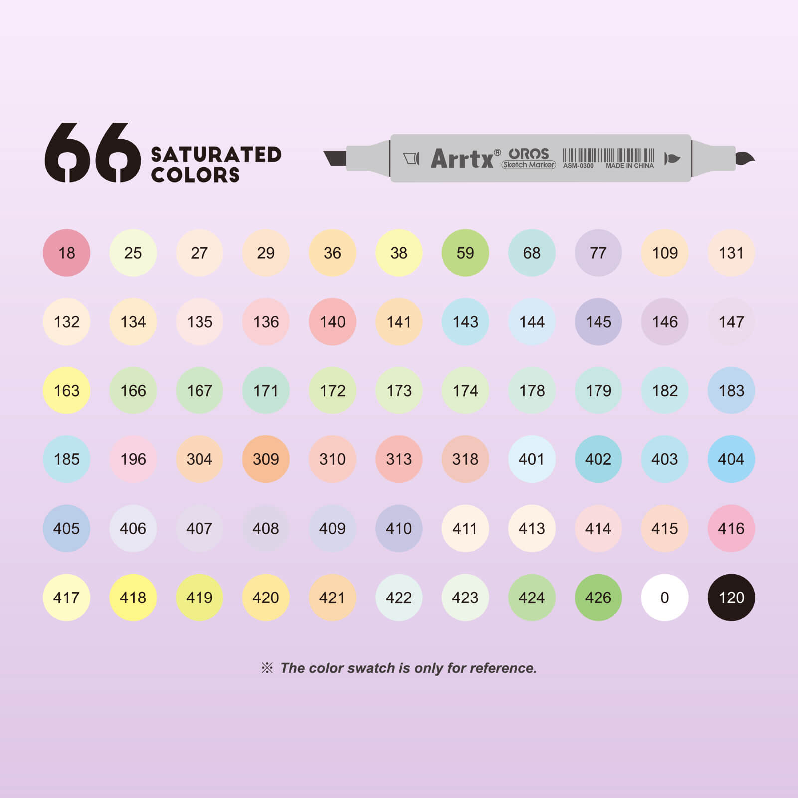 OROS 66 Alcohol Markers Pastel Colors Paint Markers Dual Tip