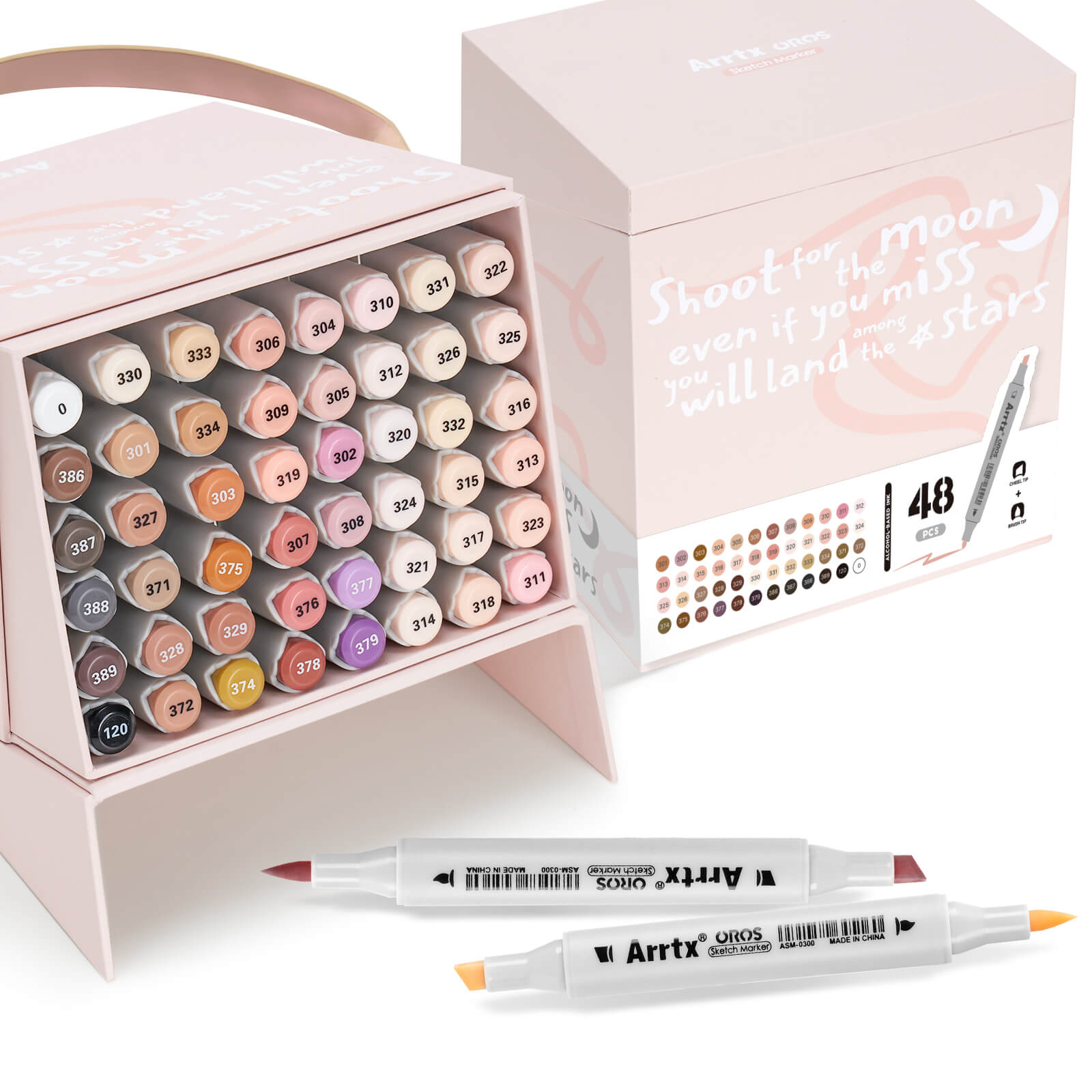 Arrtx OROS 48 Alcohol Markers Skin Tone Colors Paint Markers Dual Tip
