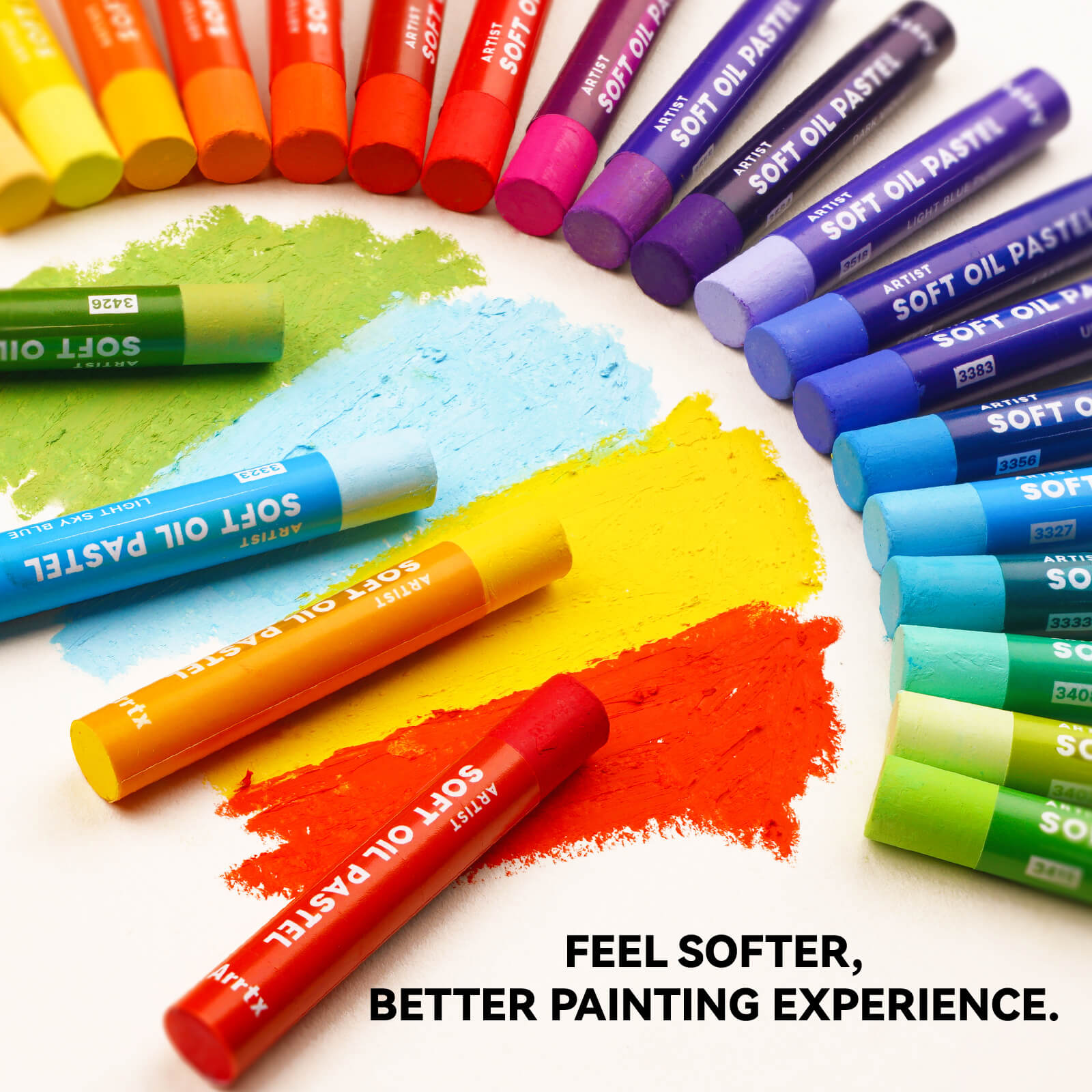 Arrtx 48 Colors Oil Pastels Smooth Drawing Pastel Set