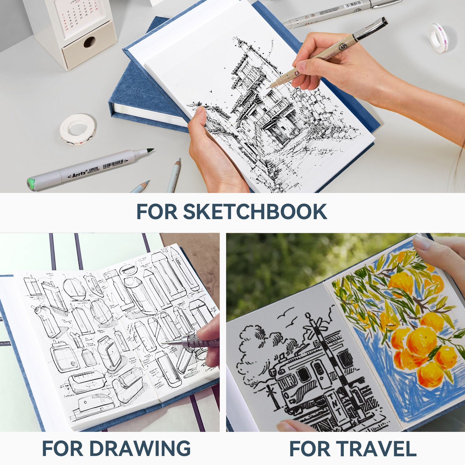 Arrtx Sketchbook A6 Artists Hardcover Drawing Paper