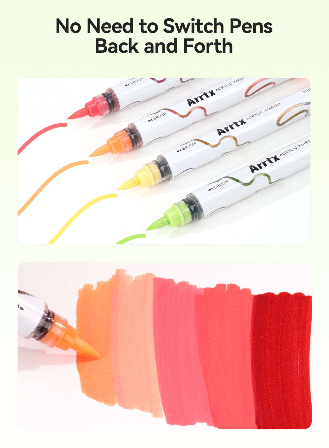ARRTX 66 Colors Acrylic Paint Markers Dual Tip