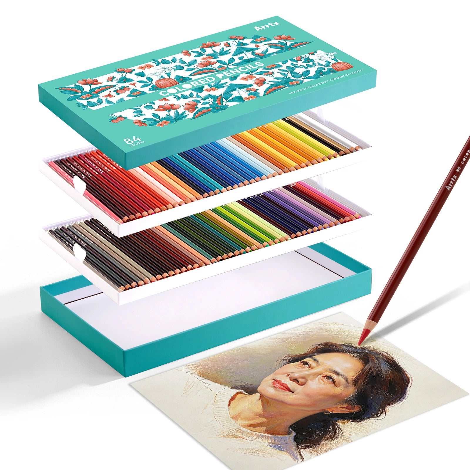 ARRTX 84 Colors Colored Pencils Set