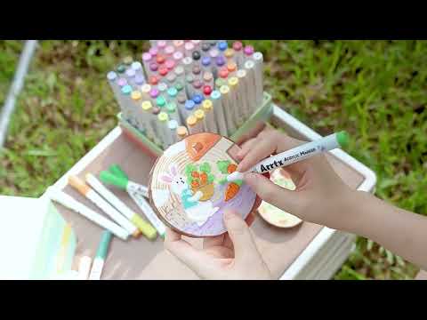 Arrtx 90B Colors Acrylic Paint Markers Brush Tip Landscape Colors