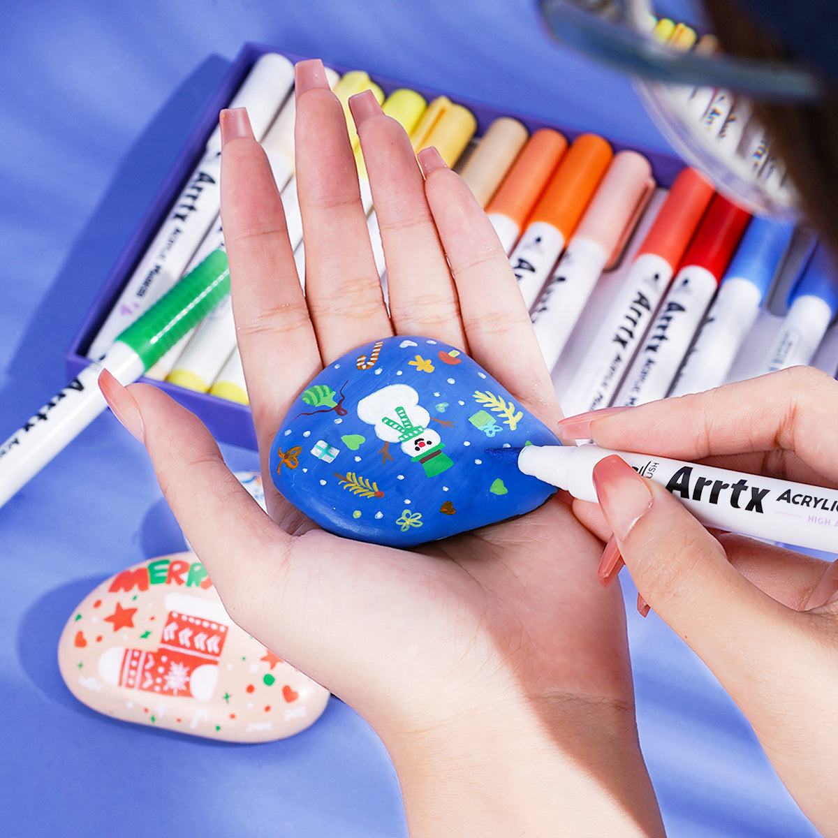 Arrtx 30B Colors Acrylic Paint Markers Paint Brushes